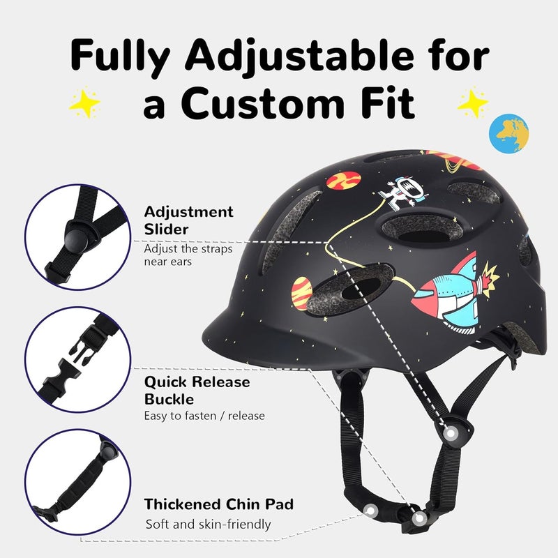 OUWOR Kids/Youth Bike Helmet for Boys Girls and Teens, Adjustable and Multi-Sport for Bicycle, Kick Scooter, Skateboard, Roller/Inline Skate - Image 5